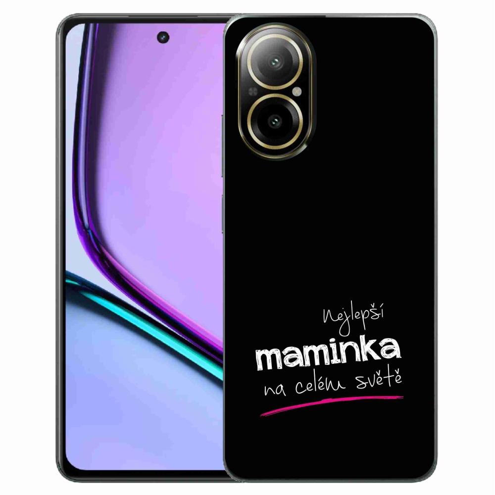 Gél borító mmCase a Realme C67-en - legjobb anya 4 fekete háttérrel
