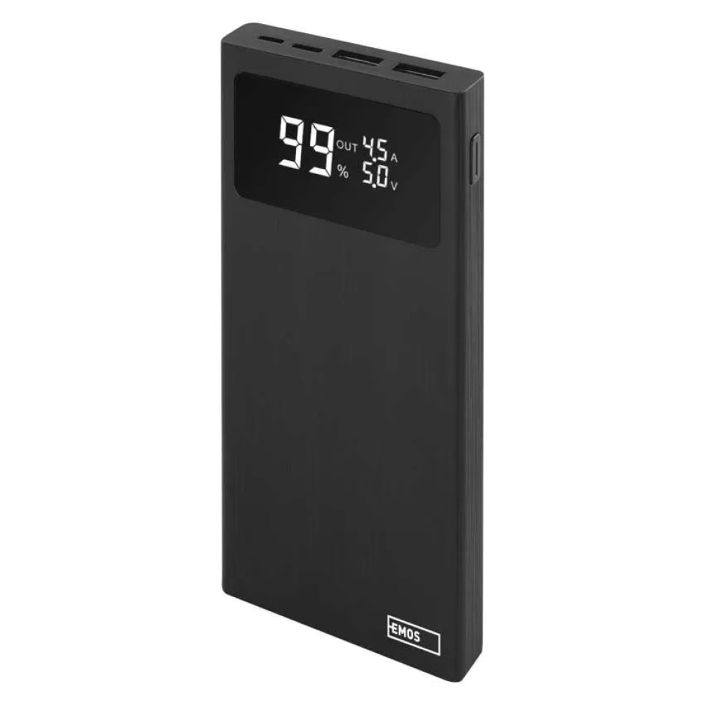 Powerbank EMOS BetaQ 10, 10 000 mAh, 22,5 W - fekete