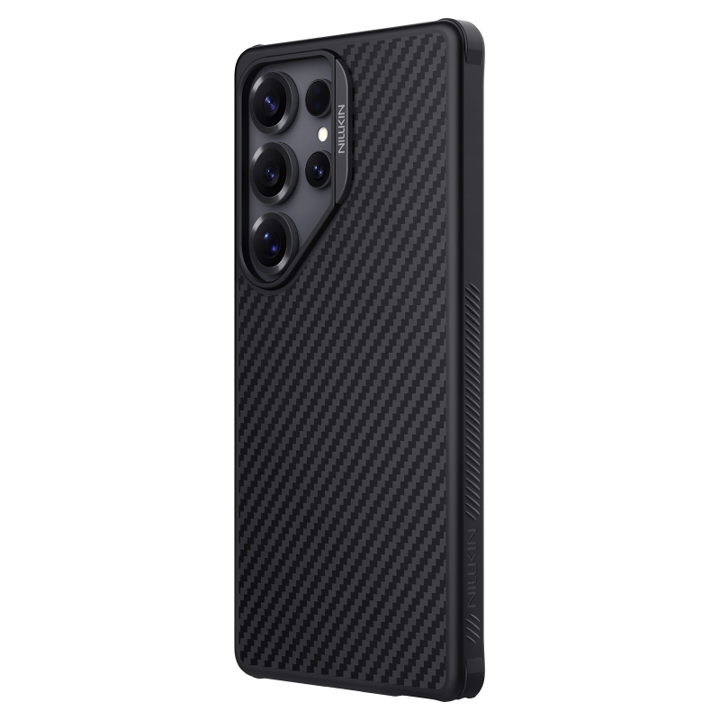 Nillkin Szintetikus szál PRO mágneses hátlap Samsung Galaxy S25 Ultra ezüstös borítóhoz