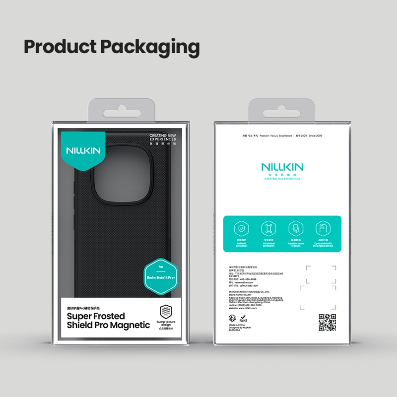 Nillkin Super Frosted PRO mágneses hátlap Xiaomi Redmi Note 14 Pro+ 5G fekete színhez