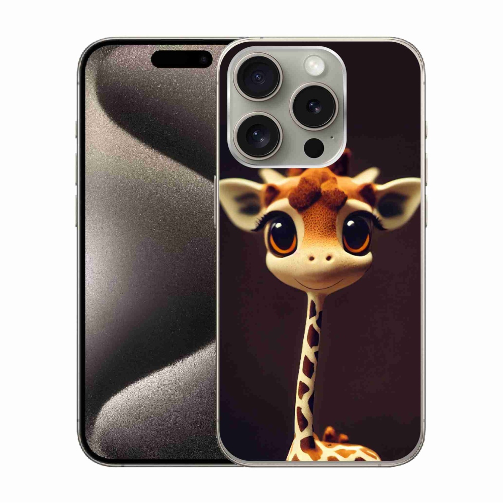 Zselés borítás mmCase iPhone 15 Pro készülékhez - kis zsiráf