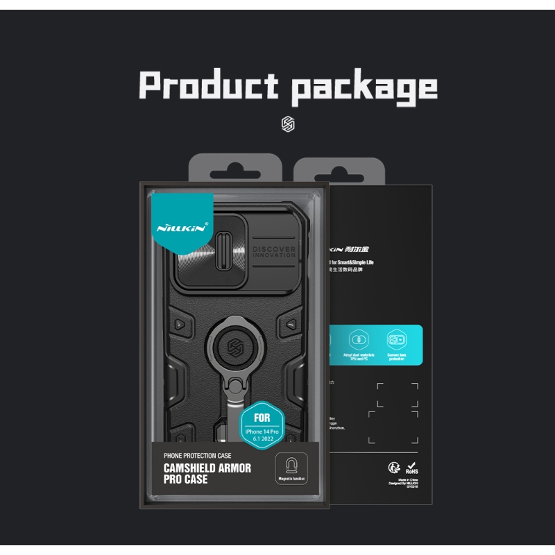 Nillkin CamShield Armor PRO mágneses hátlap Apple iPhone 14 Pro készülékhez Fekete