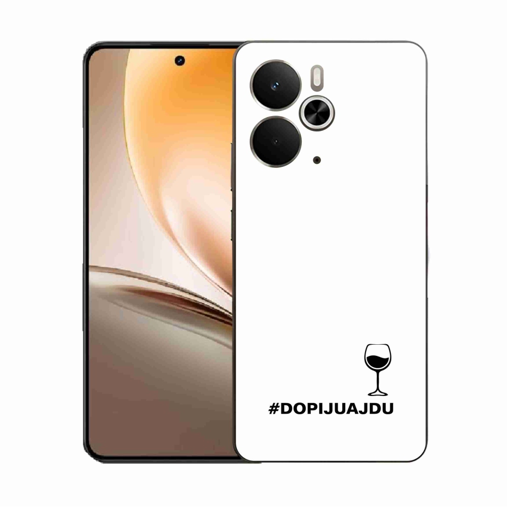 Gél borító mmCase a Realme 14 5G készülékhez - bor motívum fehér háttérrel