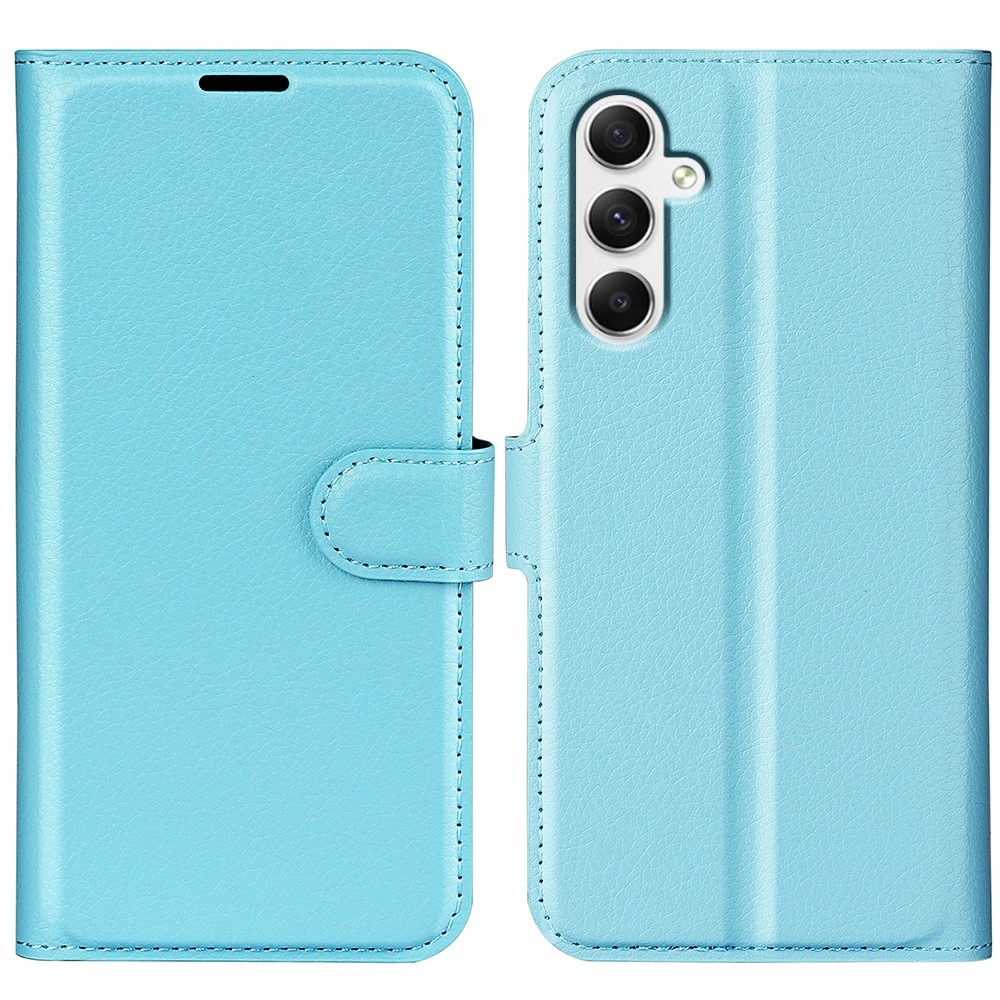 Litchi könyv tok Samsung Galaxy A35 5G - kék
