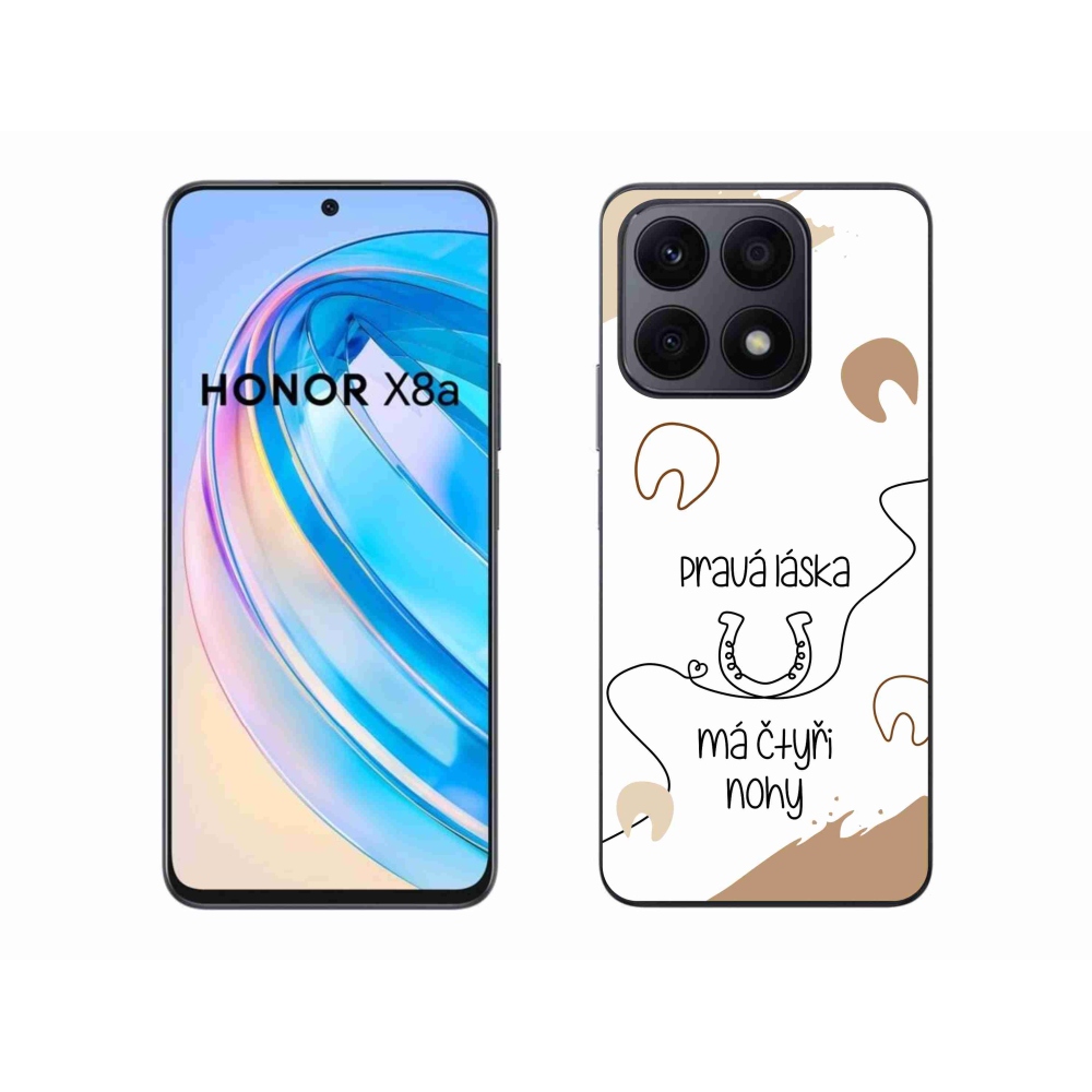 Gél borító mmCase a Honor X8a készülékhez - ló motívum fehér háttérrel