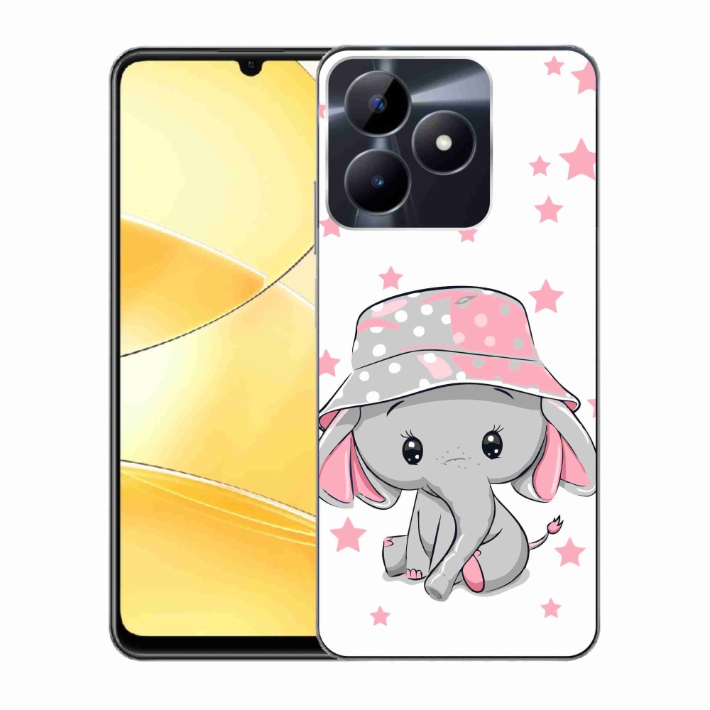 Zselés borító mmCase a Realme C51/C53 készülékhez - rózsaszín elefánt