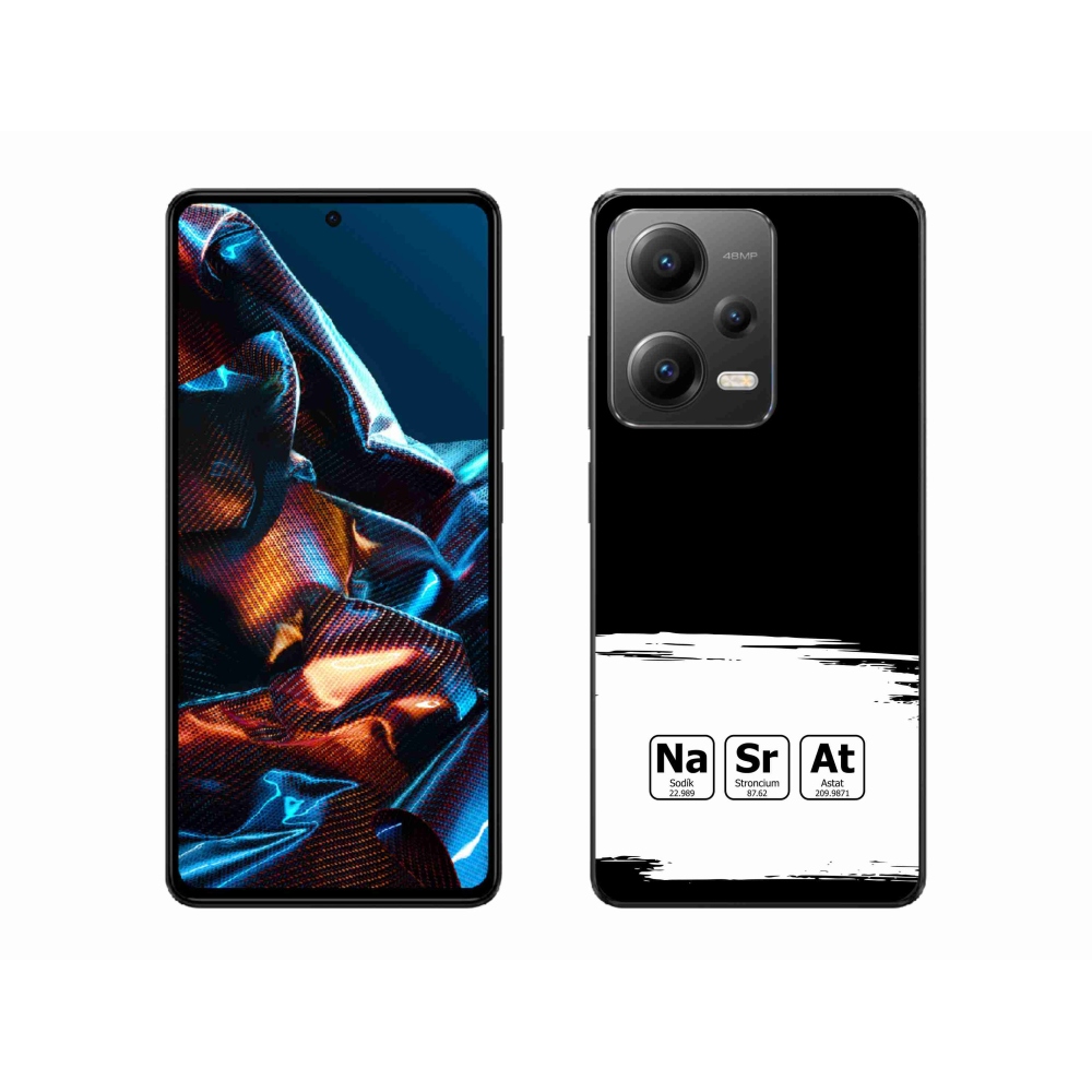 Gél borító mmCase a Xiaomi Redmi Note 12 Pro 5G számára - kémiai elemek fehér és fekete háttérrel