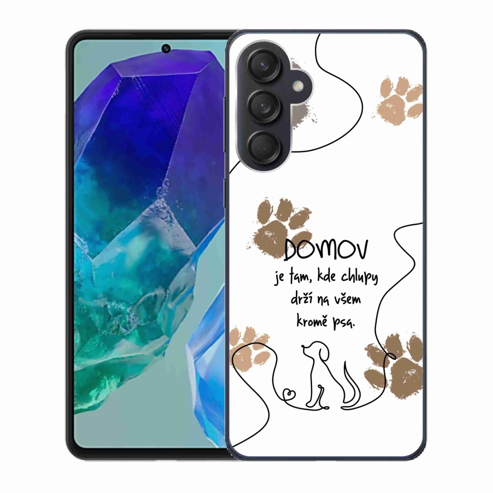 Gél borító mmCase Samsung Galaxy M55 5G - kutya motívum fehér háttérrel
