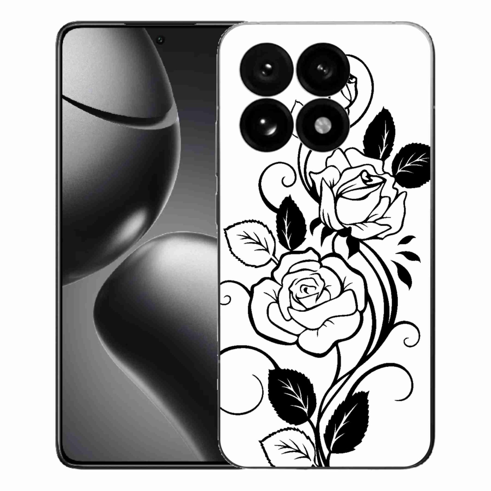 Gél borítás mmCase a Xiaomi 15T-hez - fekete és fehér rózsa