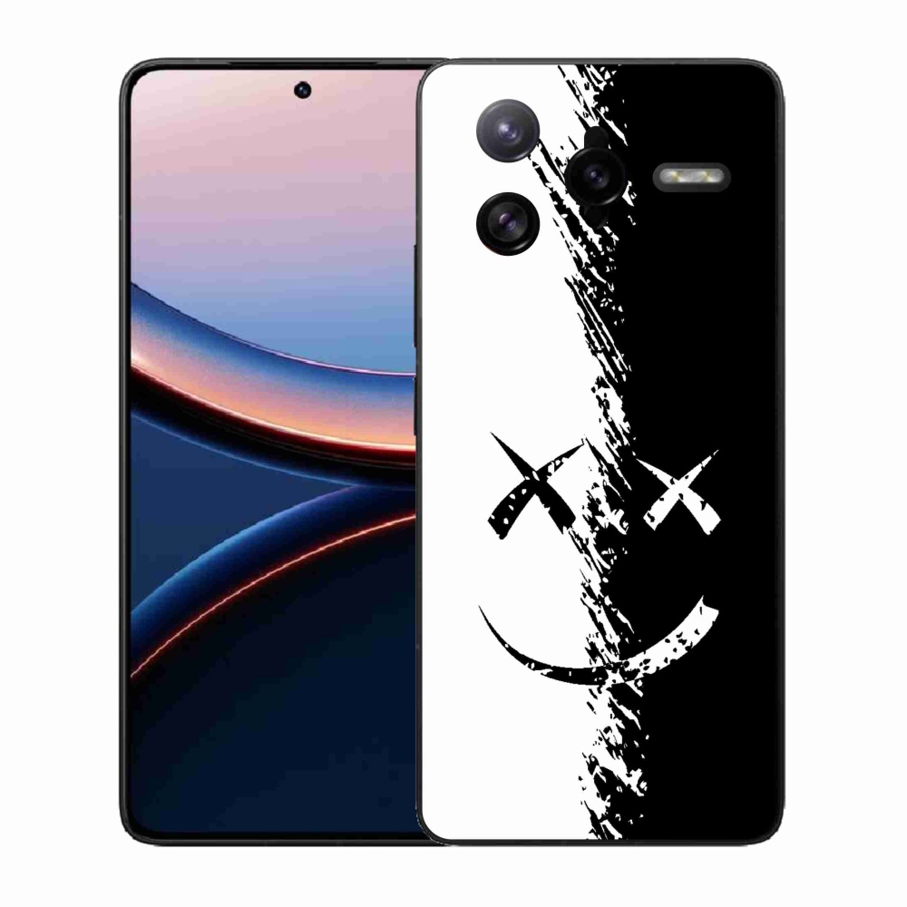 Gél borítás mmCase a Xiaomi Poco F7 Ultra számára - fekete és fehér mosolygó
