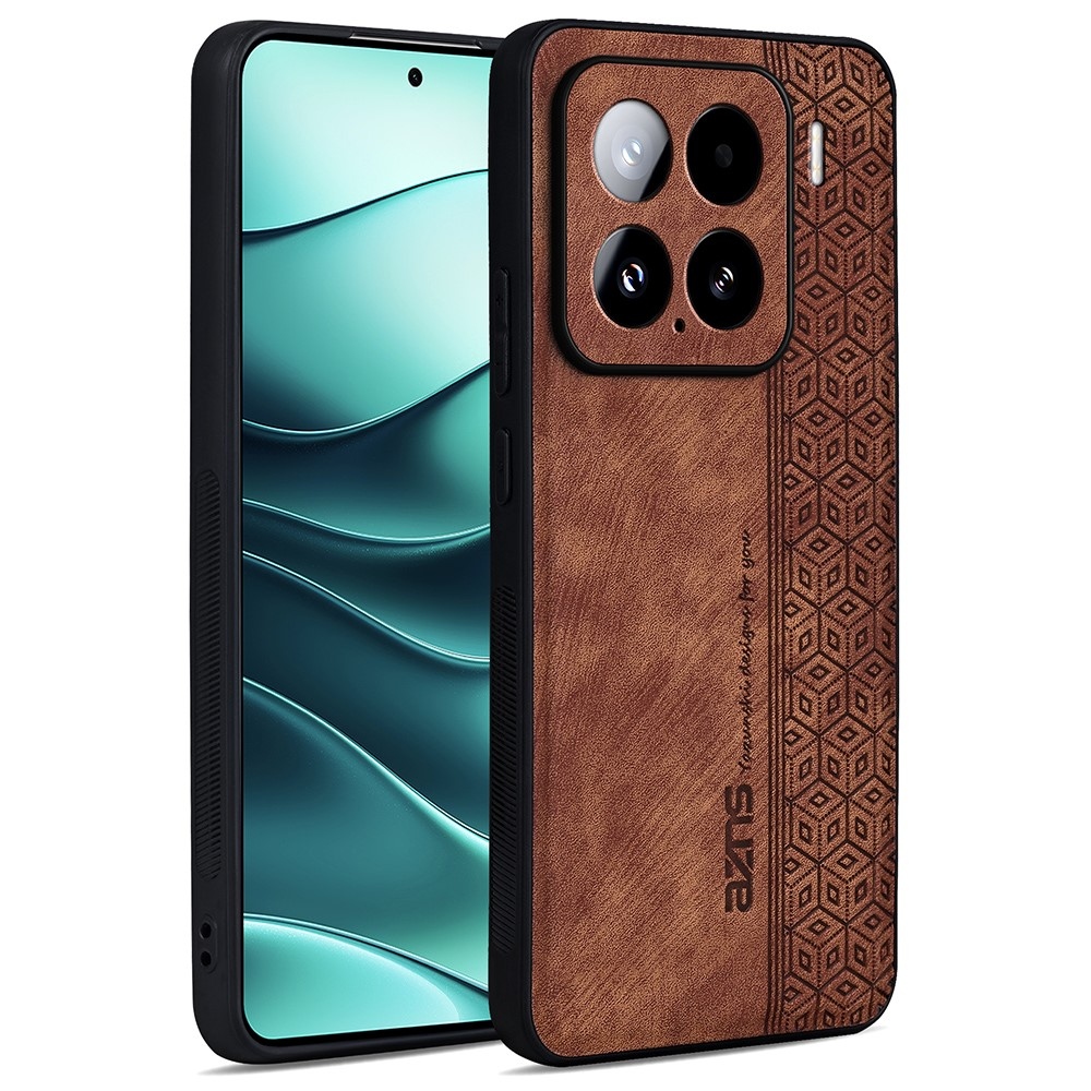 AZNS zselés tok PU bőrrel borított Xiaomi 15 - barna