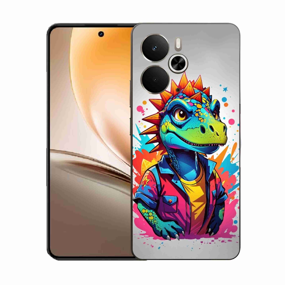 Gél borító mmCase a Realme 14 5G készülékhez - színes dinoszaurusz