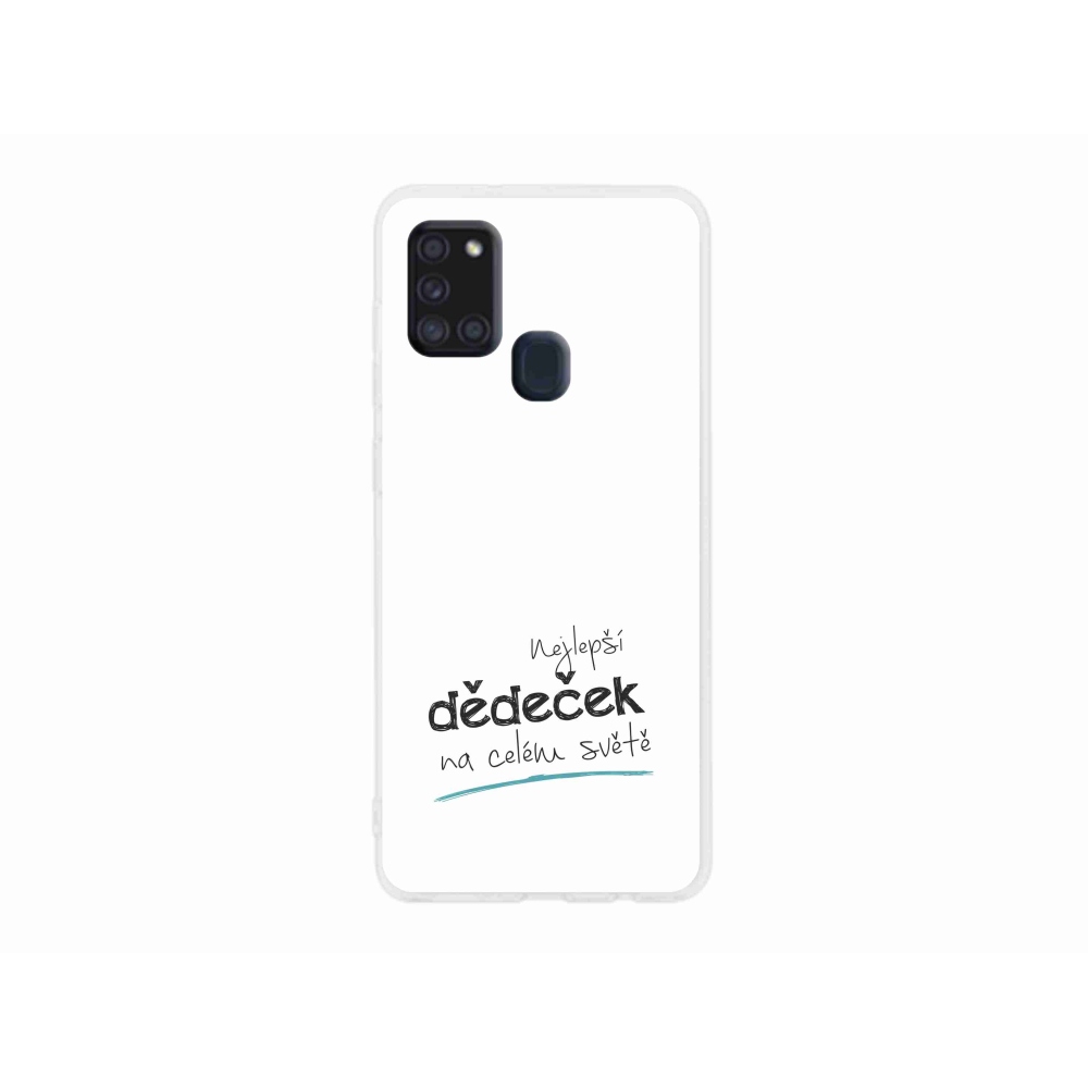 Gél borító mmCase Samsung Galaxy A21s - a legjobb nagypapa 3 fehér háttérrel