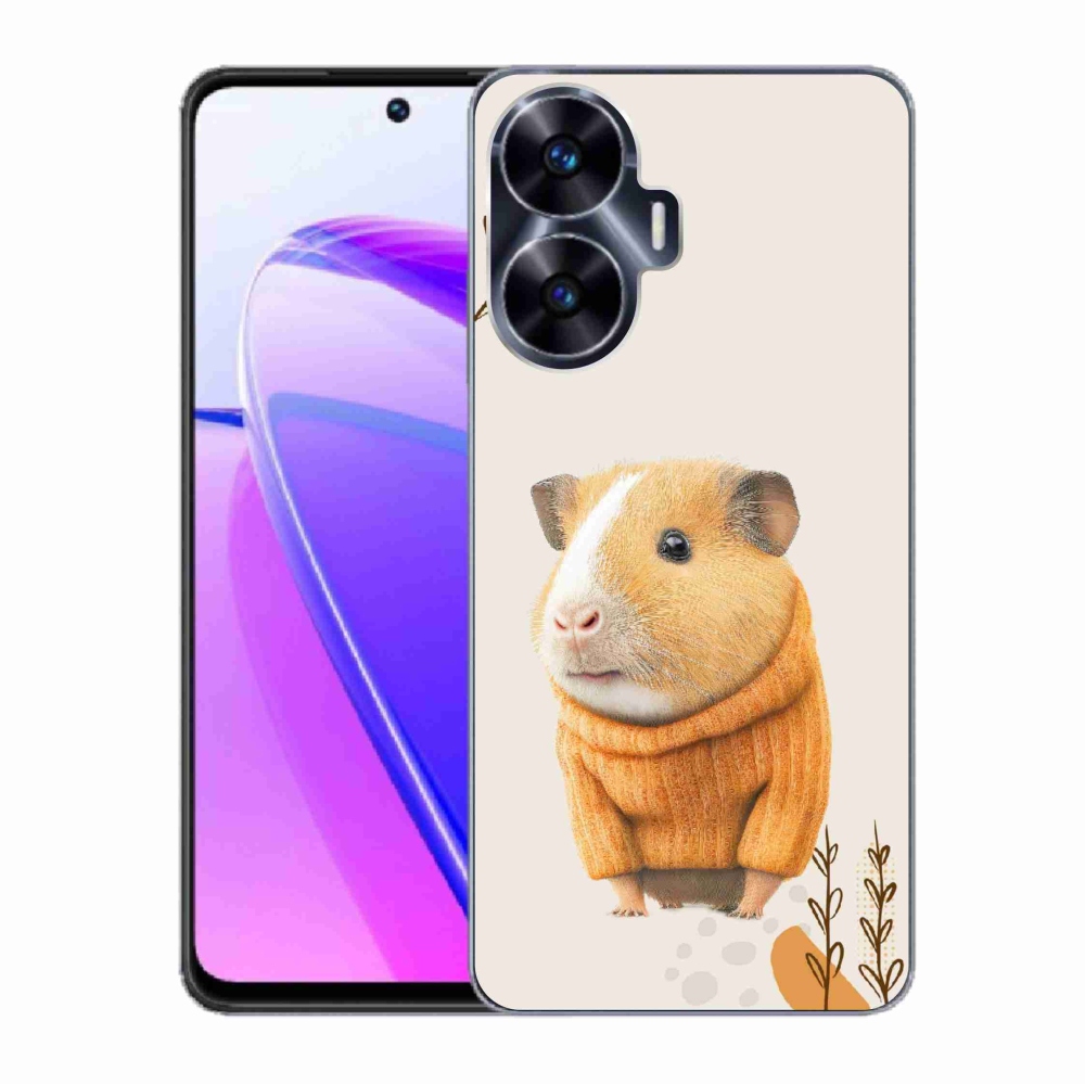 Gélborítás mmCase a Realme C55 készülékhez - tengerimalac pulóverben