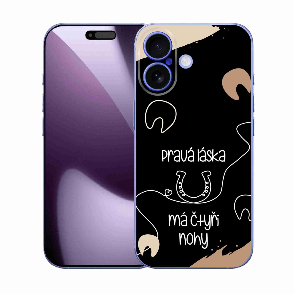 Gél borító mmCase iPhone 17 készülékhez - ló motívum fekete háttér