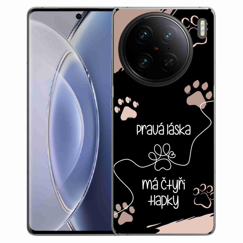 Gél borítás mmCase a Vivo X90 Pro készülékhez - kutyamotívum 1 fekete háttér