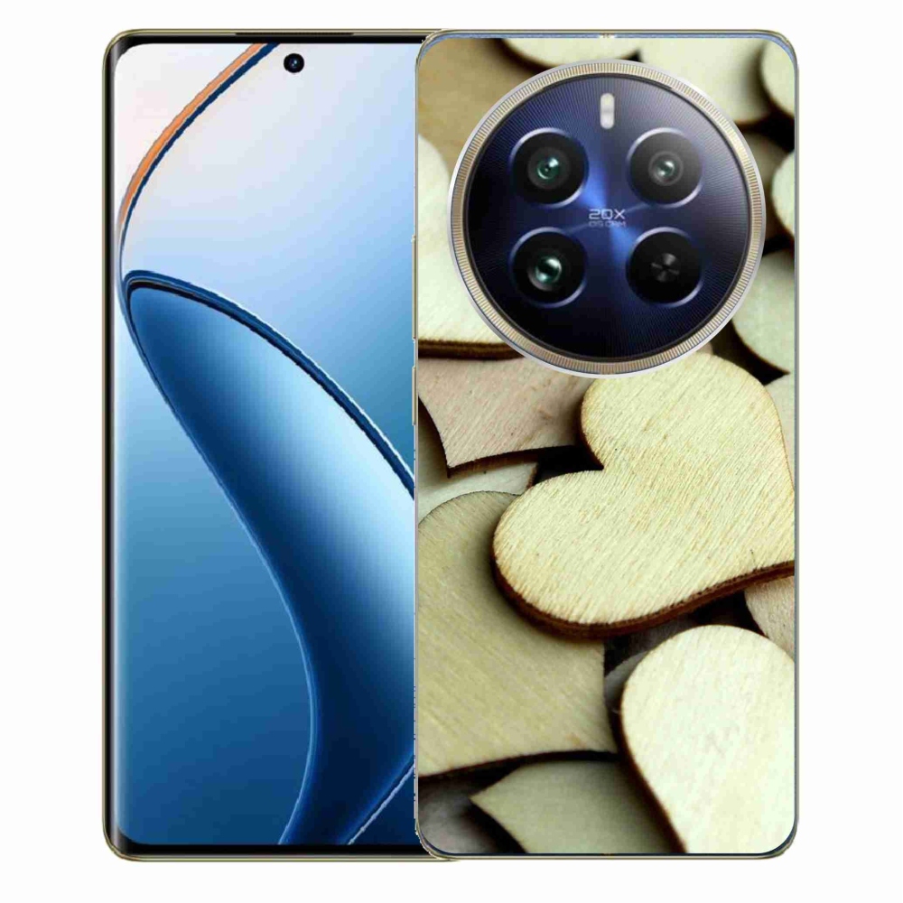 Zselés borítás mmCase a Realme 12 Pro 5G/12 Pro+ 5G számára - fából készült szívek