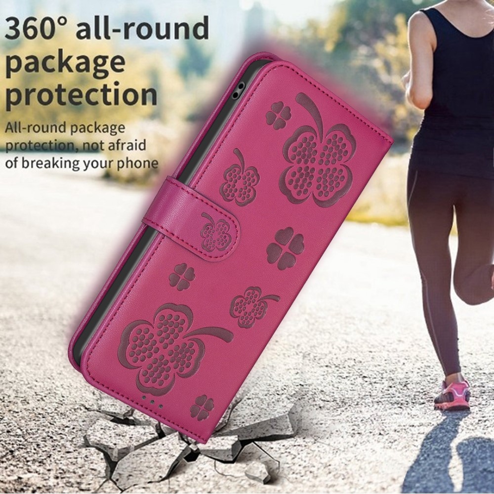 Clover könyv tok Xiaomi Redmi Note 14 Pro-hoz - rózsaszínű