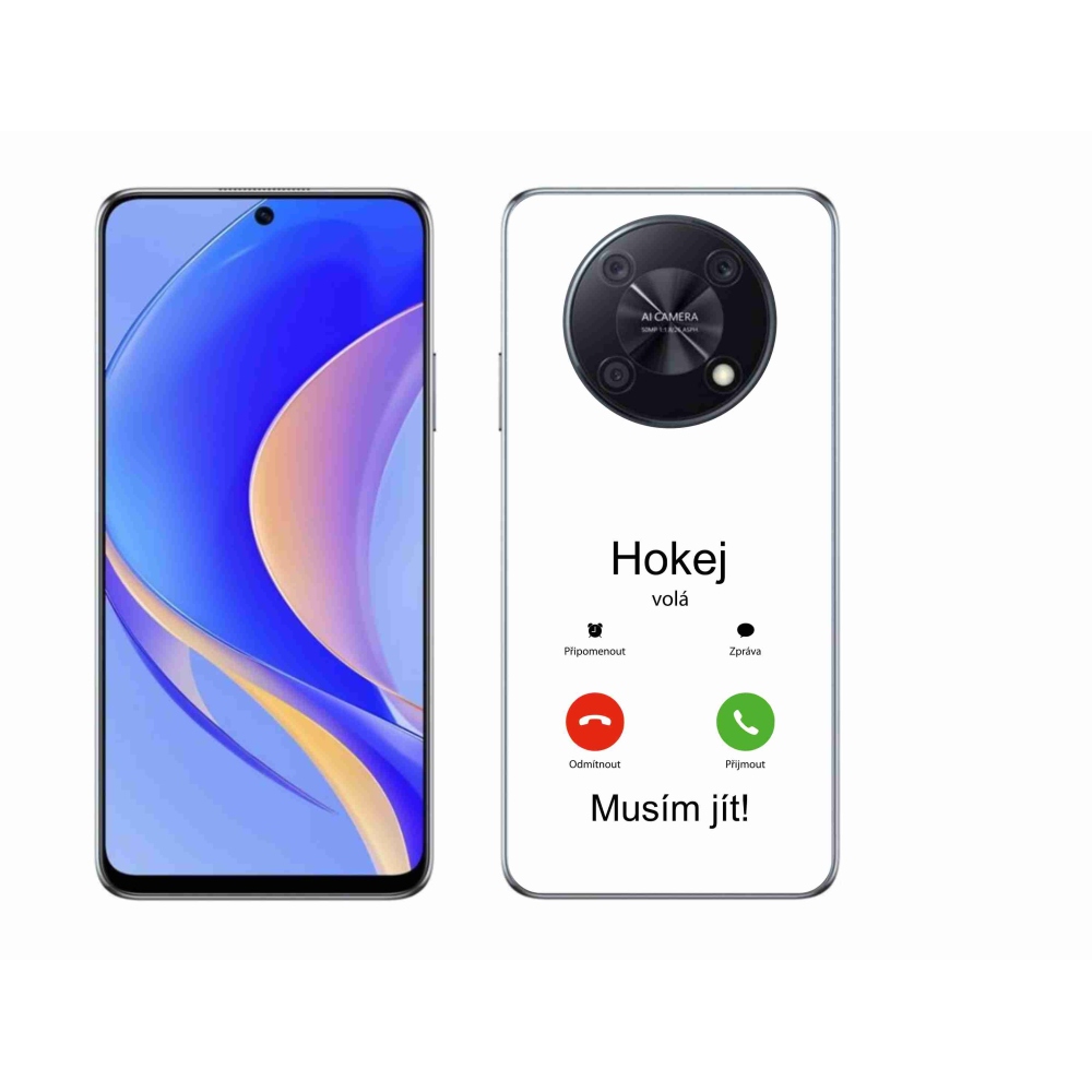 Gél borító mmCase a Huawei Nova Y90 - hoki hívások fehér háttérrel
