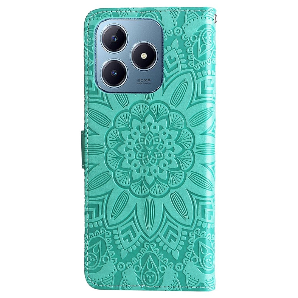 Napraforgó könyvtáska a Realme Note 60-hoz - teal színű