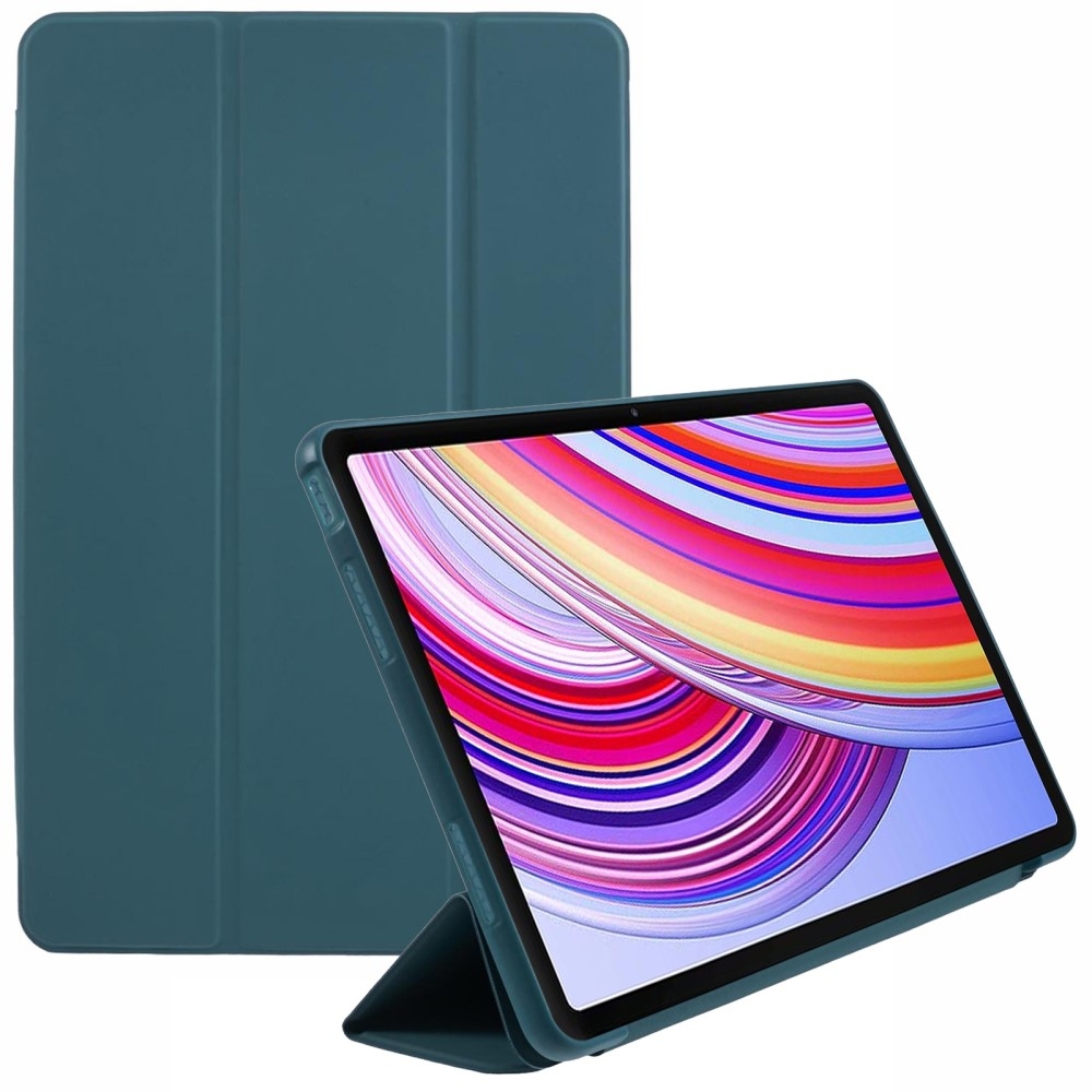 Összecsukható intelligens záró tok Xiaomi Redmi Pad Pro 4G/5G tablethez - zöld