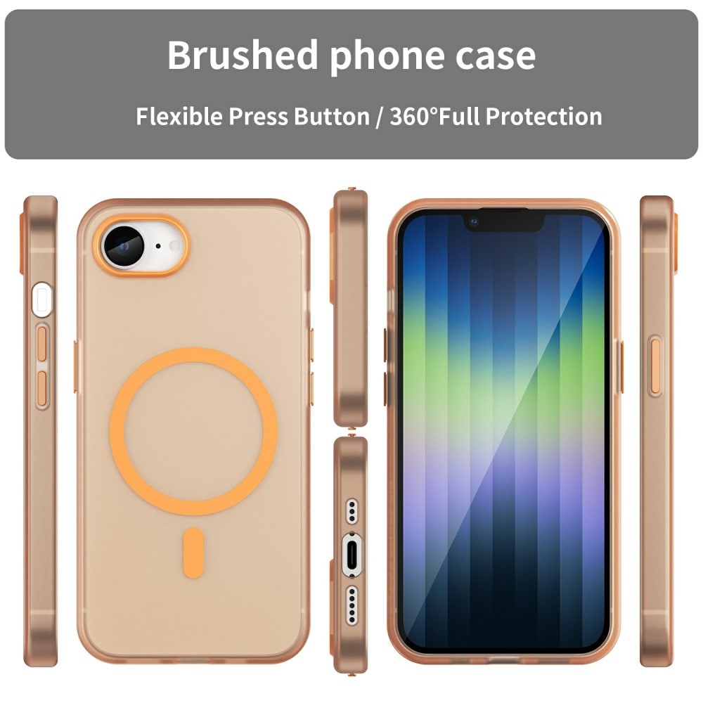 Frost zselés tok MagSafe támogatással iPhone 16e készülékhez - narancssárga