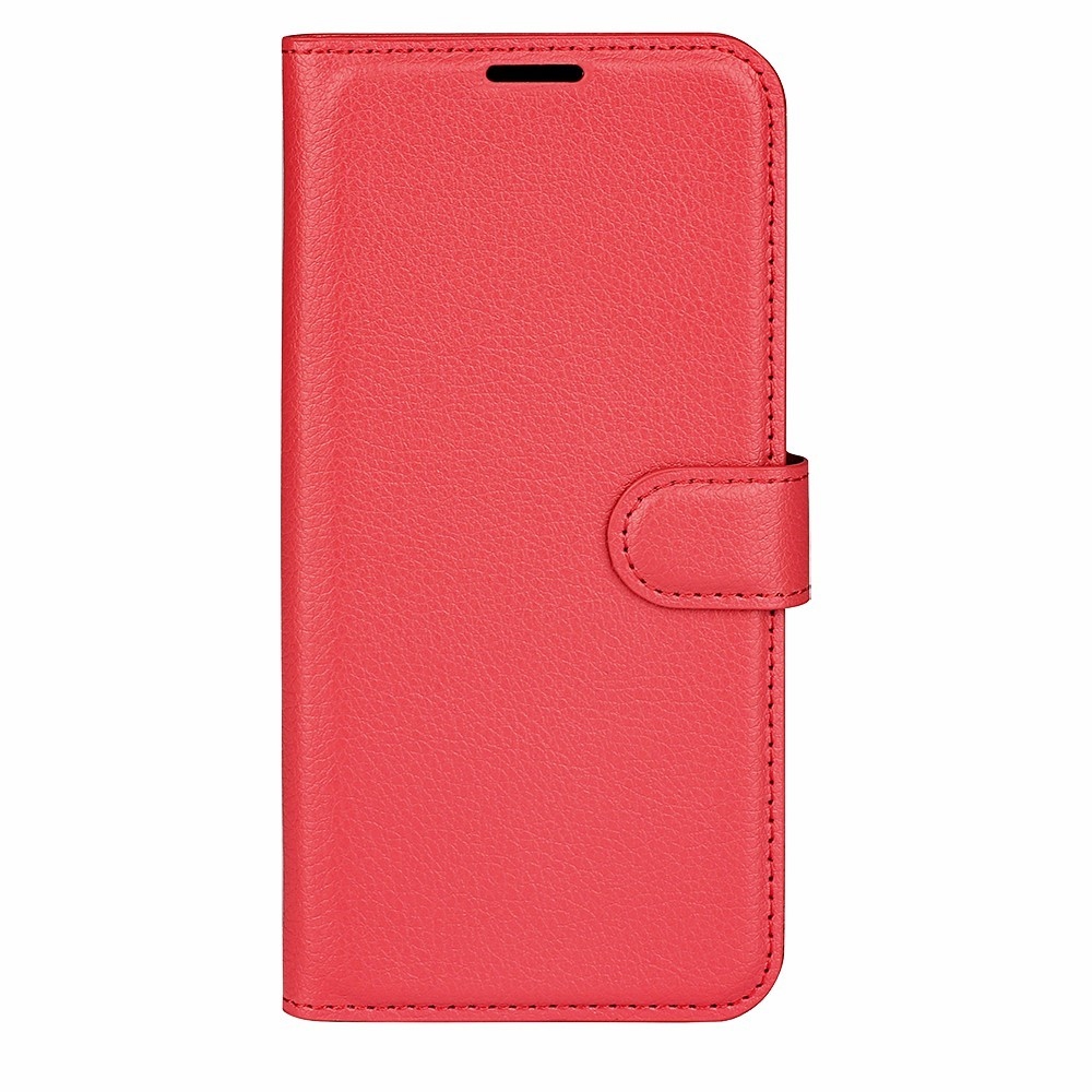 Litchi könyv tok a Xiaomi Redmi Note 13 Pro+ 5G-hez - piros