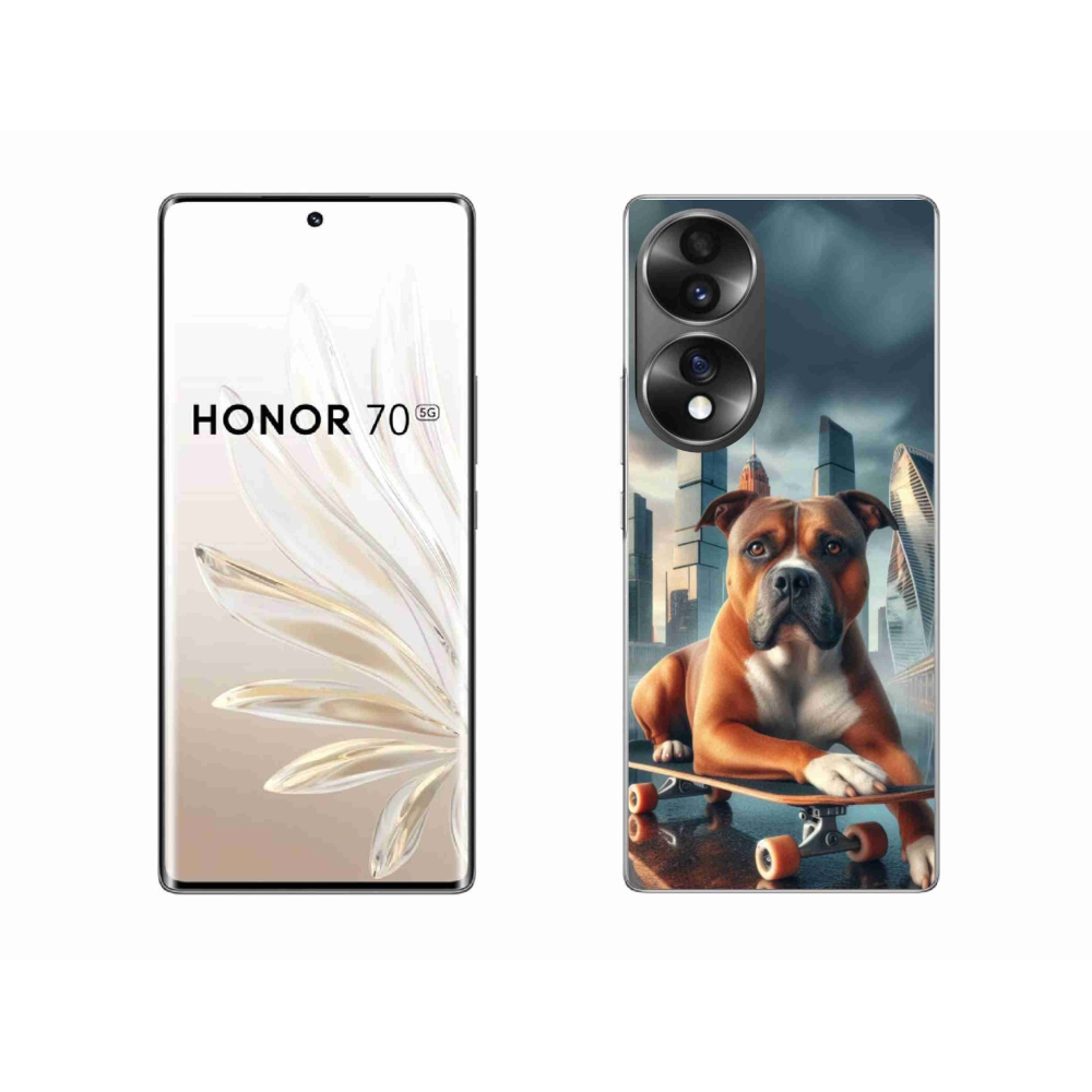 Zselés borítás mmCase a Honor 70 számára - kutya gördeszkán