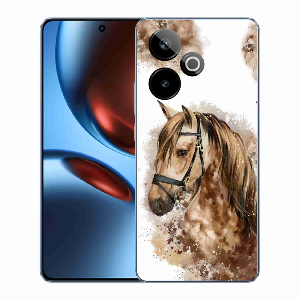 Zselés borítás mmCase a Realme GT 7 5G/GT 7T 5G számára - barna rajzfilm ló