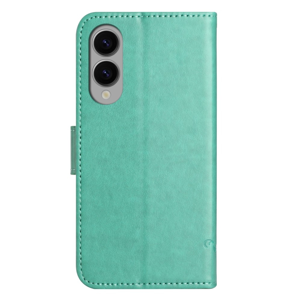 Virágos könyv tok Samsung Galaxy S25 Edge-hez - kék-zöld