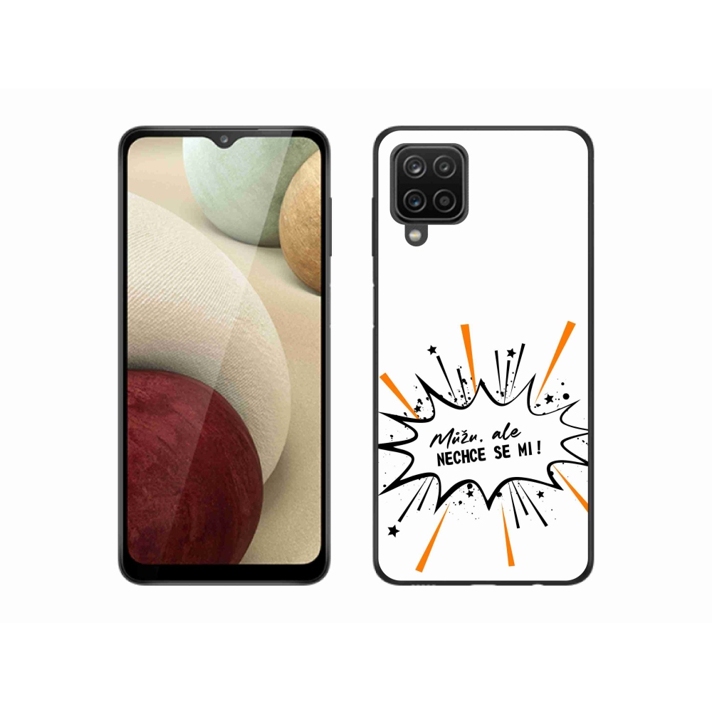 Gél borító mmCase Samsung Galaxy A12 készülékhez - vicces szöveg 11 fehér háttér