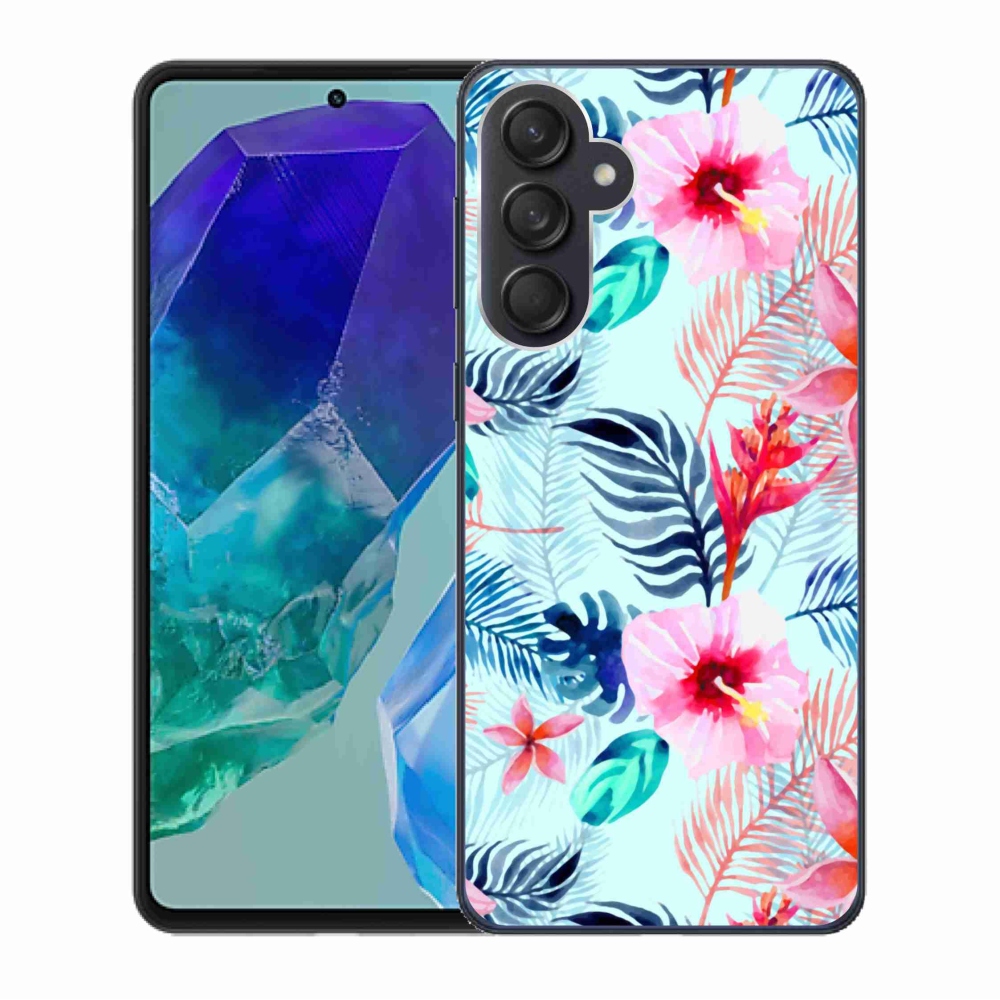 Gél védőhuzat mmCase Samsung Galaxy M55 5G - virágokhoz