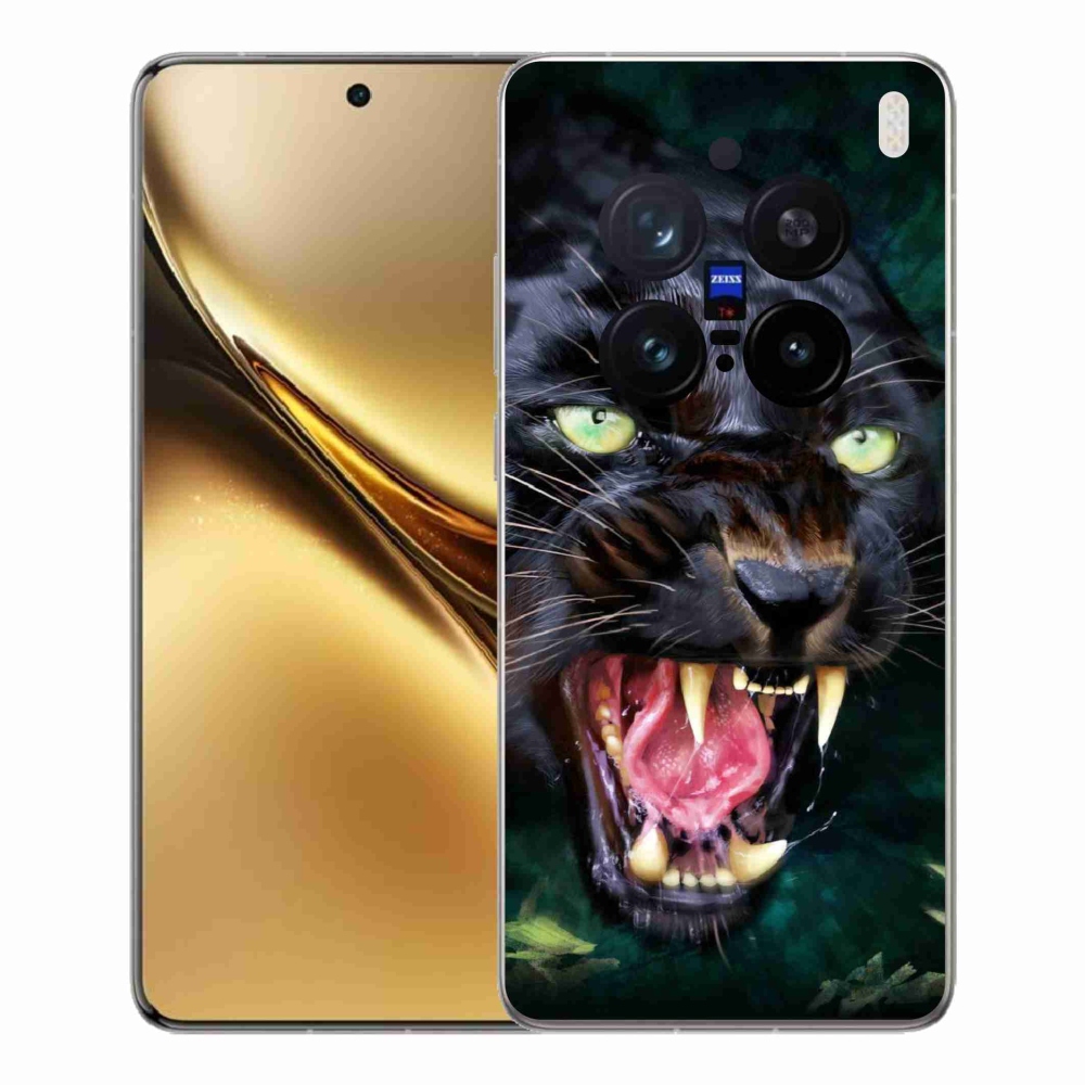 Zselés borítás mmCase a Vivo X200 Pro 5G készülékhez - dühös fekete párduc