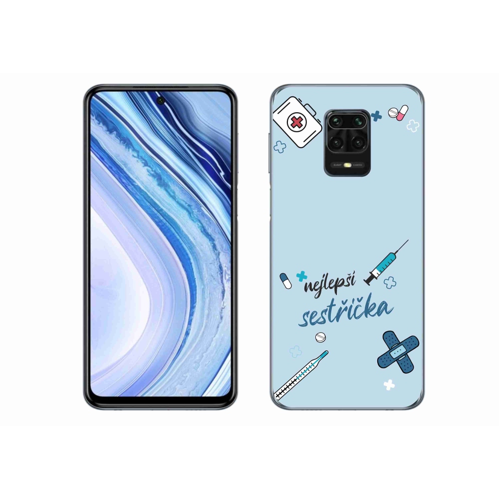 Gél borító mmCase a Xiaomi Redmi Note 9 Pro - legjobb kishúg kék háttérrel
