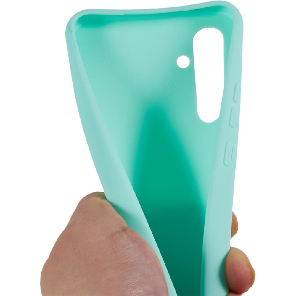 Zsinórral ellátott zselés tok Samsung Galaxy S25 készülékhez - kékeszöld színű