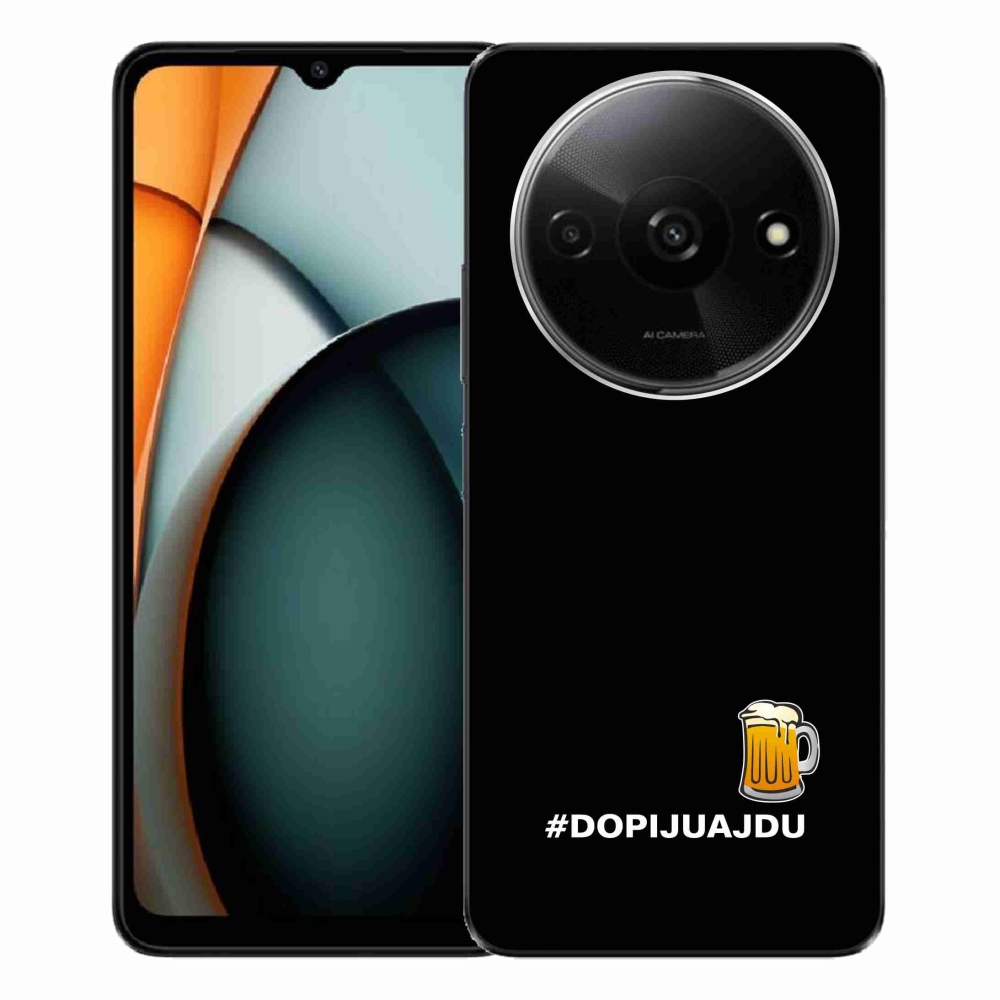 Gél borító mmCase a Xiaomi Redmi A3-hoz - sör motívum 1 fekete háttérrel