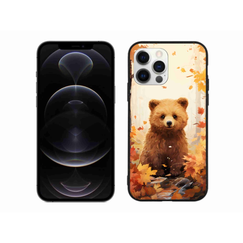 Zselés borítás mmCase iPhone 12 Pro Max készülékhez - medve az erdőben