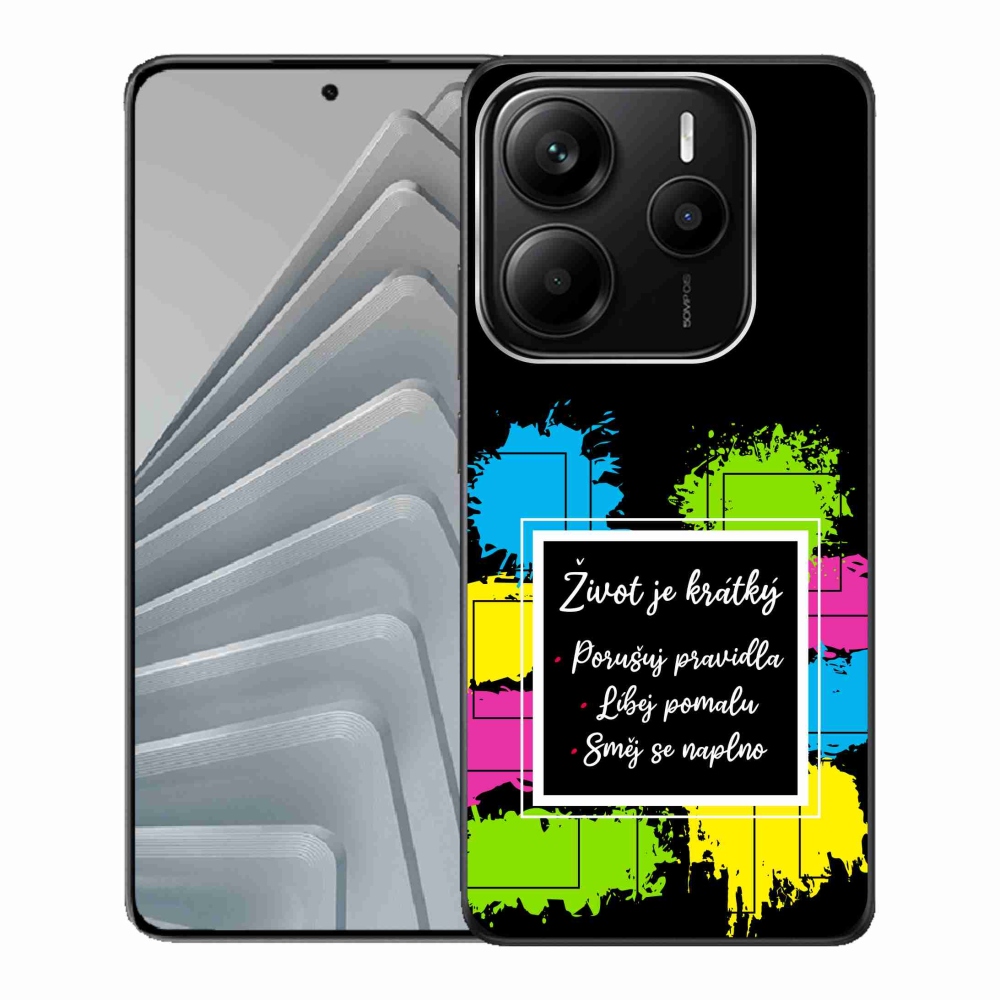 Gél borítás mmCase a Xiaomi Redmi Note 14 5G - Idézet 5 fekete háttérrel