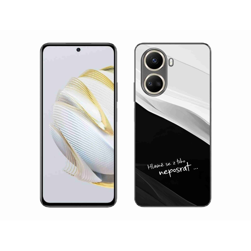 Gél borító mmCase a Huawei Nova 10 SE-hez - vicces szöveg 13 fekete és fehér háttérrel
