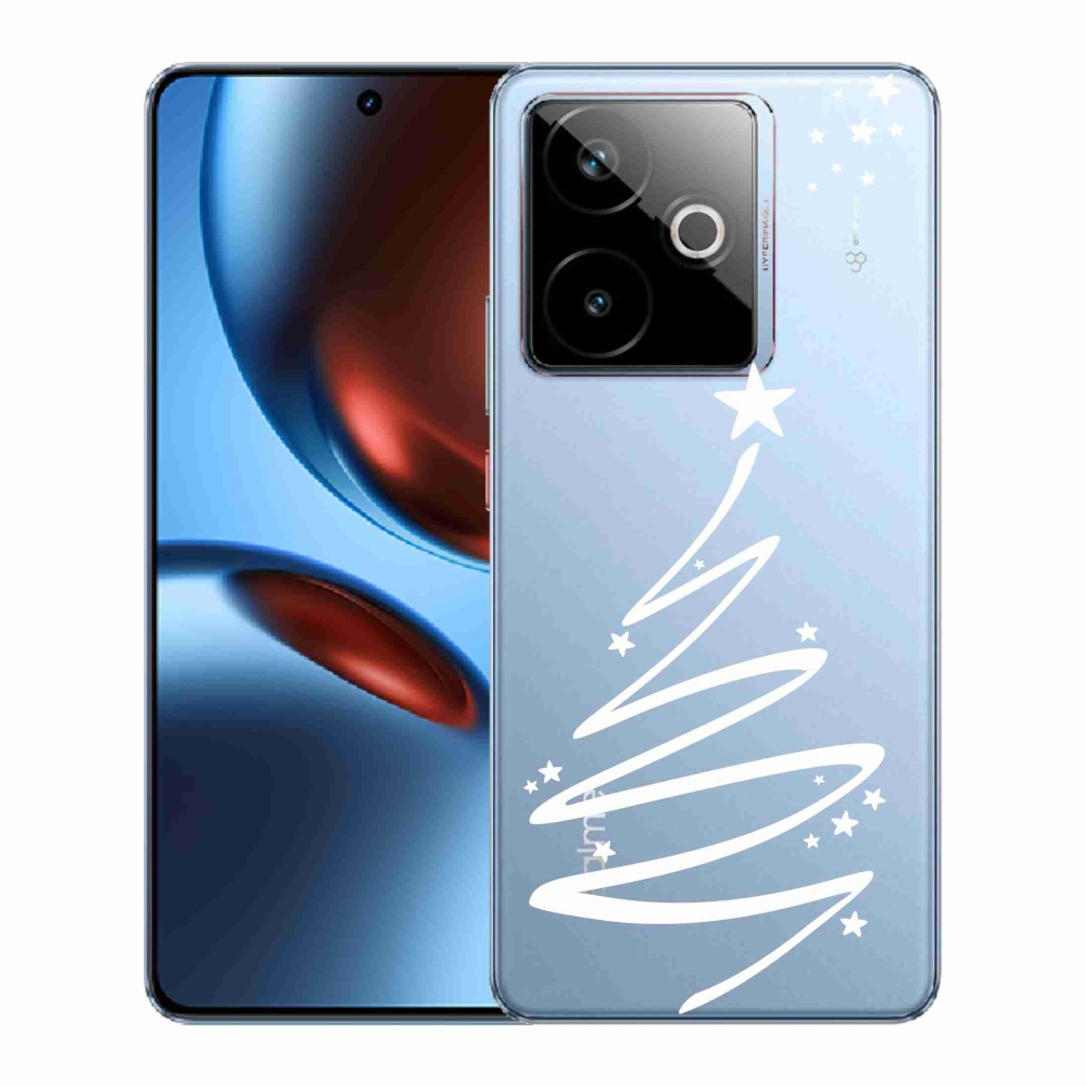 Rugalmas zselés tok mmCase képpel a Realme GT 7 5G/GT 7T 5G számára - fehér fa átlátszó háttéren