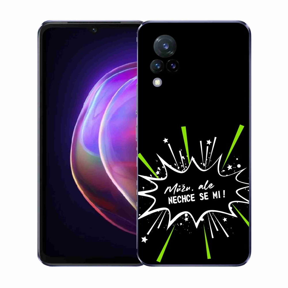 Gél borító mmCase a Vivo V21 4G/5G készülékhez - vicces szöveg 11 fekete háttér