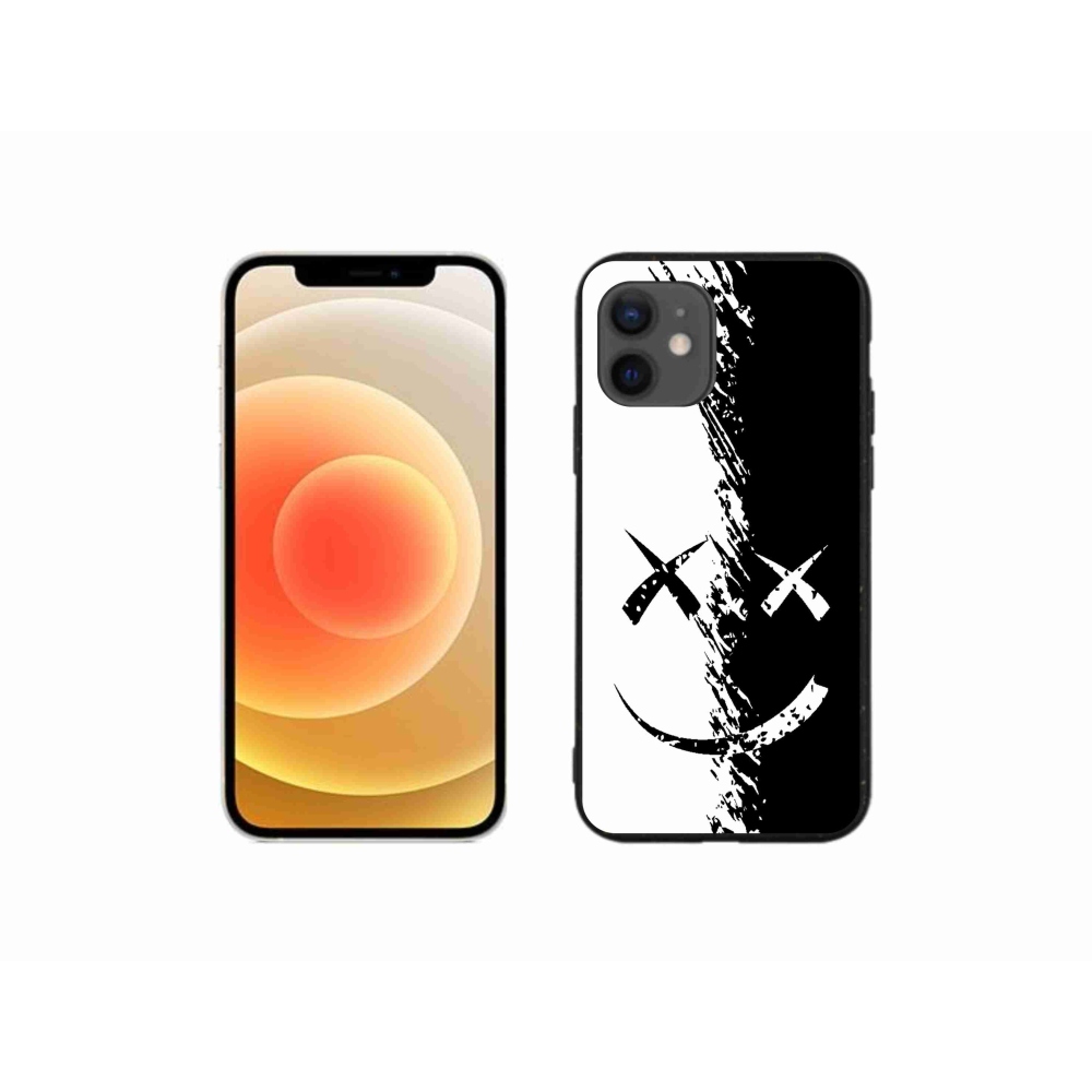 Zselés borítás mmCase iPhone 12 mini készülékhez - fekete-fehér mosolygó