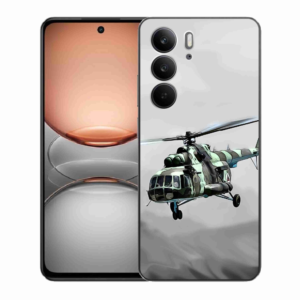 Zselés borítás mmCase a Realme C75-hez - katonai helikopter