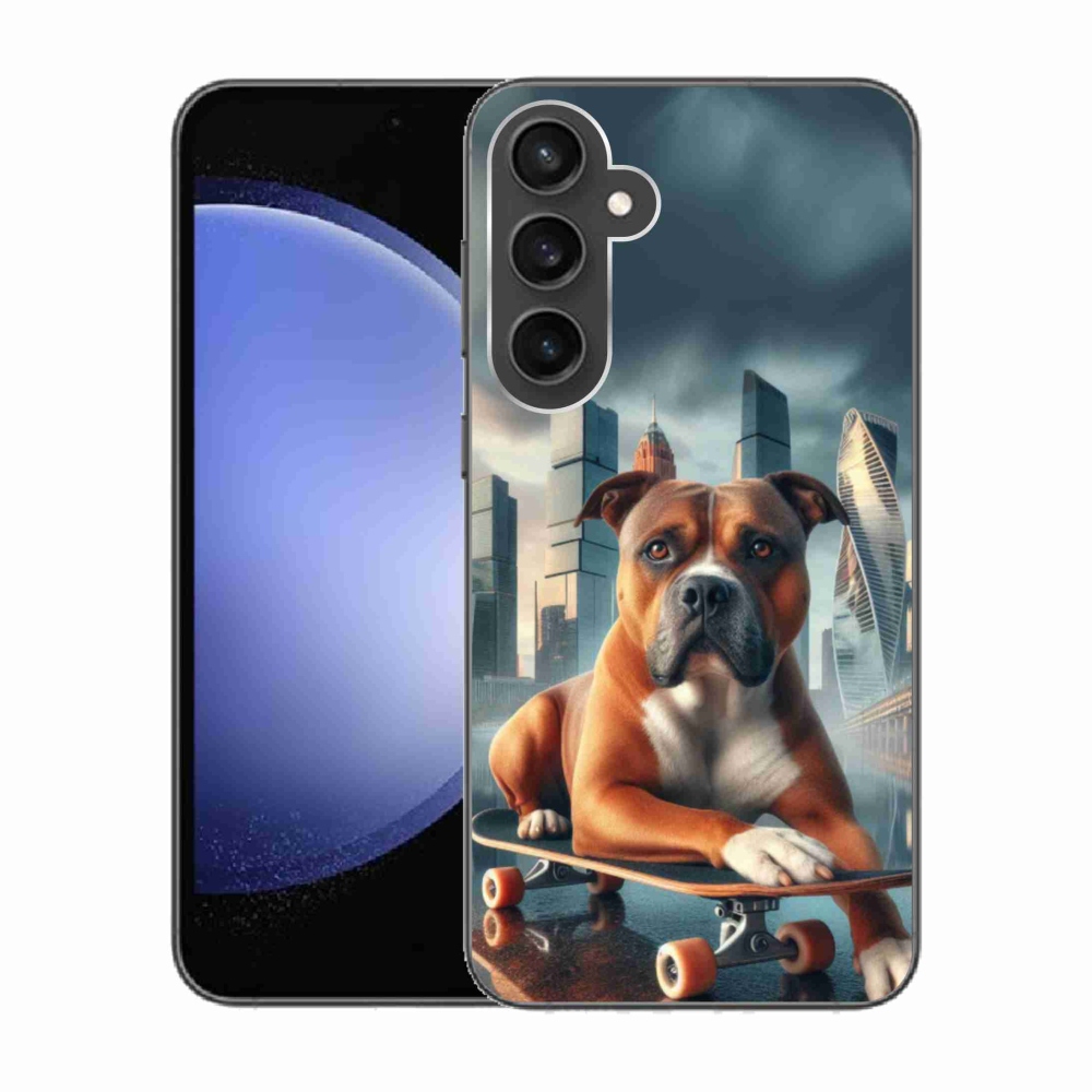 Zselés borítás mmCase Samsung Galaxy S23 FE - kutya gördeszkán