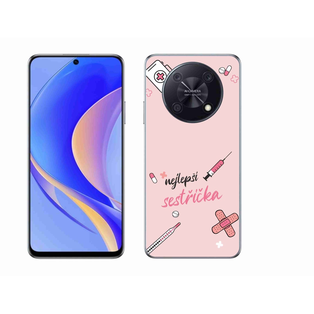 Gél borító mmCase a Huawei Nova Y90 - legjobb kishúg rózsaszín háttérrel