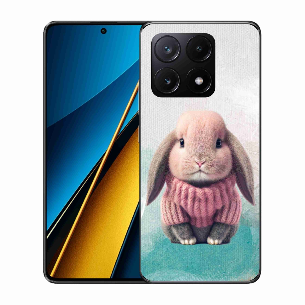 Gél borítás mmCase a Xiaomi Poco X6 Pro 5G számára - nyúl pulóverben