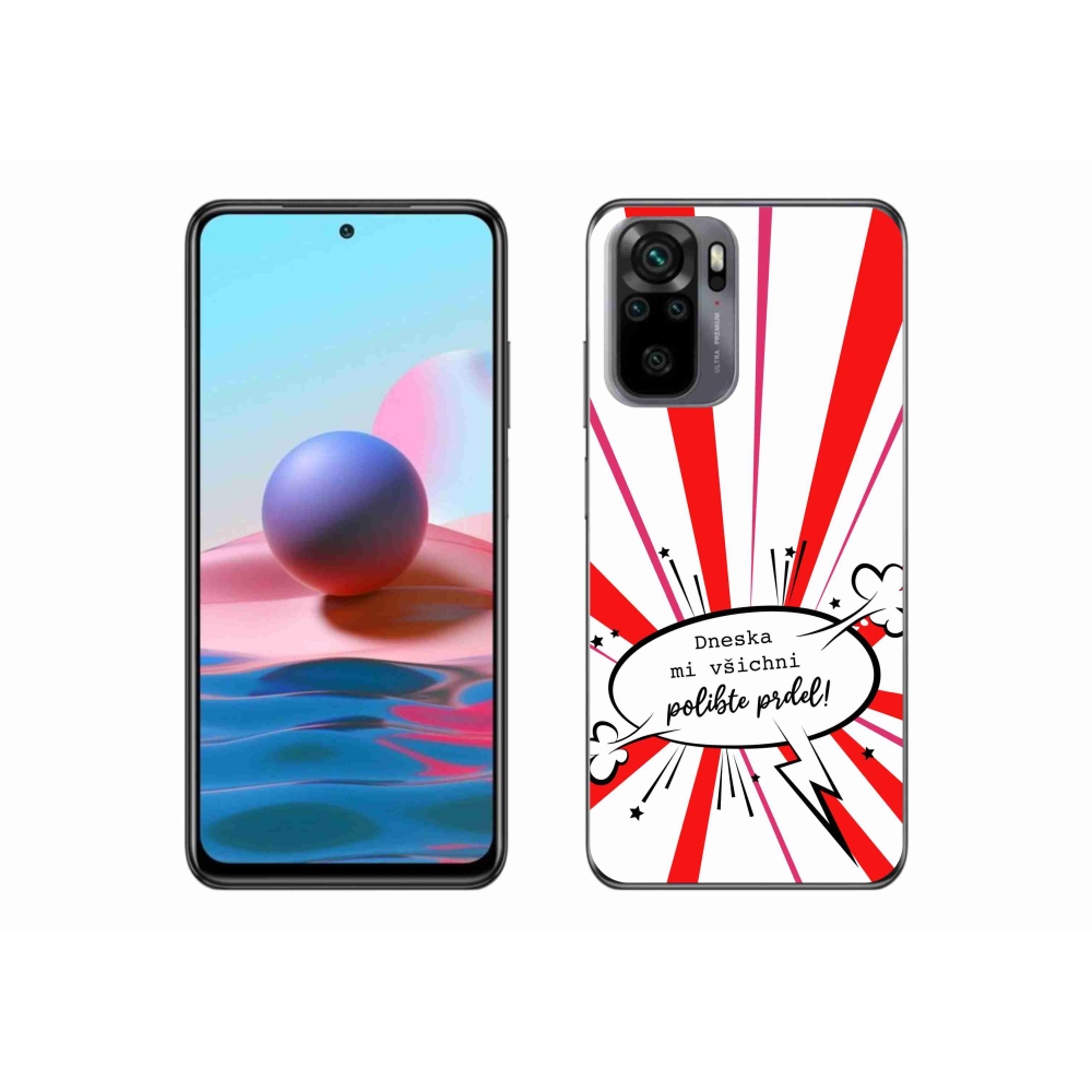 Gél borító mmCase a Xiaomi Redmi Note 10 4G-hez - vicces szöveg 15 fehér háttérrel