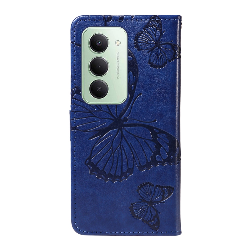 Nagy pillangó könyv tok Xiaomi Redmi 15 4G (171mm) - kék