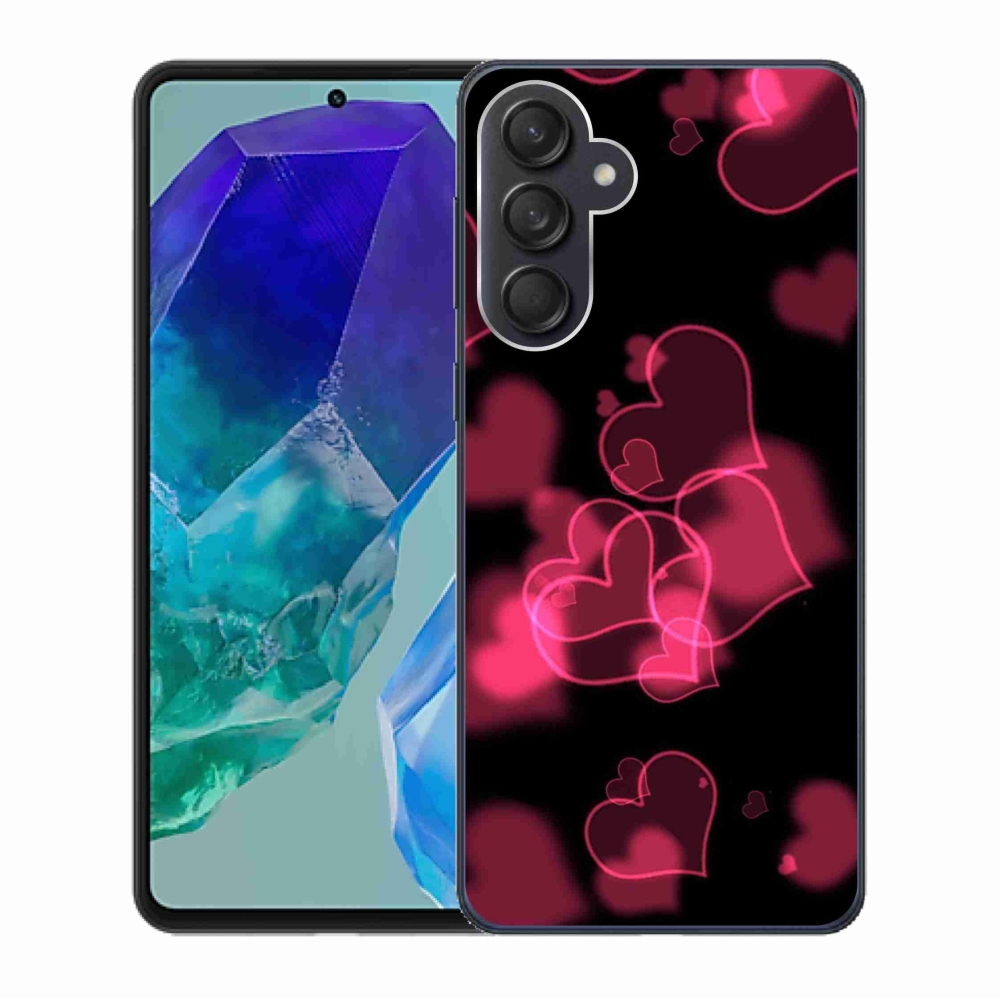 Gél védőhuzat mmCase Samsung Galaxy M55 5G - piros szívek