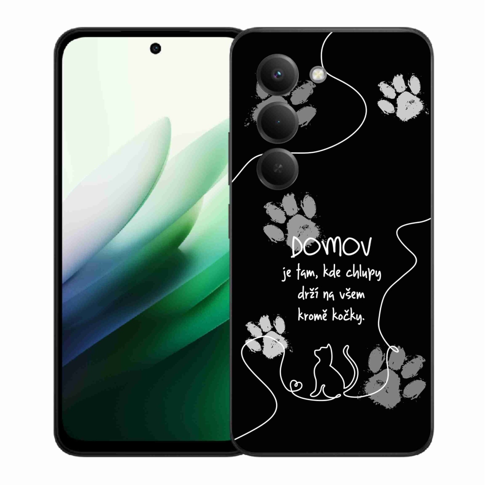 Gél borító mmCase a Xiaomi Redmi 15 5G-hez - macska motívum fekete háttérrel